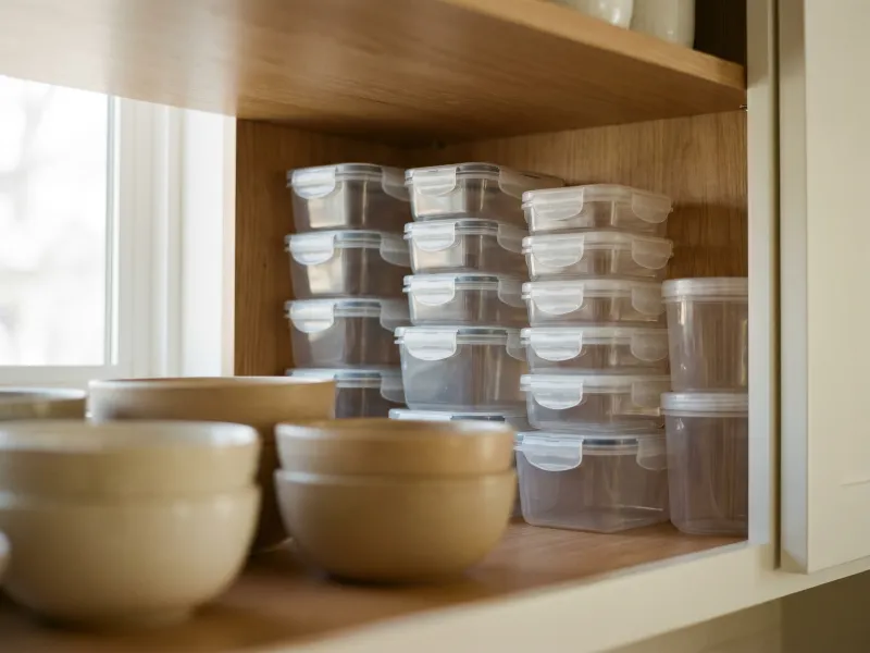 Glass and plastic food storage containers